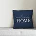 Gracie Oaks Cokato Welcome Home Thin Indoor/Outdoor Throw Pillow Polyester/Polyfill blend in Blue/Navy | 20 H x 20 W x 1.5 D in | Wayfair