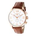 Swiss Legend Men's Belleza Analog Swiss Quartz Watch White Dial and Rose Gold Stainless Steel Case with Brown Leather Strap 22011-RG-02-BR