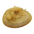 Large Flower Feather Hair Hat Fascinator Headband Clip Wedding Royal Ascot Race (Mustard)