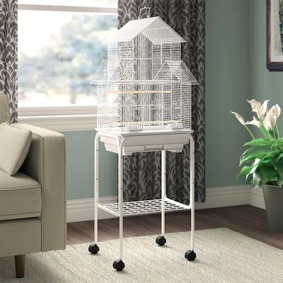YML Pagoda White Top Bird Cage, 18" L X 14" W