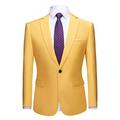 Men's Peak Lapel Yellow Blazer One Button Tuxedo Jacket Prom Party Jacket Wedding Dinner Coat Casual Coat Yellow 44/38