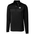 Men's Cutter & Buck Black Mississippi State Bulldogs Big Tall Traverse Stripe Half-Zip Pullover Jacket