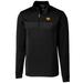 Men's Cutter & Buck Black Iowa Hawkeyes Big Tall Traverse Stripe Half-Zip Pullover Jacket