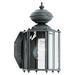 Alcott Hill® Mcvicker Polished Brass 1-Light Outdoor Wall Lantern Aluminum/Glass/Metal in Black | 10.5 H x 5.75 W x 5.75 D in | Wayfair