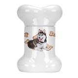 Tucker Murphy Pet™ Siberian Husky Bone Shaped Pet Treat Jar Ceramic | 9 H x 6 W x 5 D in | Wayfair DD300D5304F9444283467FFDA1106633