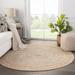 Gray 72 x 0.4 in Area Rug - Breakwater Bay Round Juhasz Hand Braided Jute/Sisal Beige/Area Rug Jute & Sisal, Wool | 72 W x 0.4 D in | Wayfair