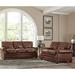 17 Stories Lyndsey 2 Piece Leather Living Room Set Genuine Leather in Brown | 37 H x 81 W x 37 D in | Wayfair Living Room Sets