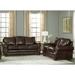 Canora Grey Pelaez 2 Piece Leather Sleeper Living Room Set Genuine Leather in Brown | 40 H x 86 W x 37 D in | Wayfair Living Room Sets