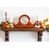 Charlton Home® Tambour Mantel Clock 11.5 H x 18.5 W x 6.5 D in brownWood in Cherry | 11.5" H X 18.5" W X 6.5" D | Wayfair