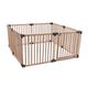 Safetots Wooden Play Den, 160cm x 160cm, Natural Wood, Baby Playpen, Play Den for Toddlers, Square Play Pen, Easy Installation