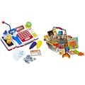 Simba 104525700 - Supermarktkasse mit Scanner Kinderspiel & Small Foot by Legler 9559 Tanner 0335.2 Küchenkorb gefüllt