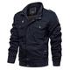 Cotton Jacket for Men Casual Work Jackets for Men Waterproof Winter Jacket Mens Lightweight Zipped Jackets for Men Slim Fit Coat with Zip Pockets Navy S