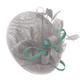 Caprilite Silver Grey and Light Turquoise Aqua Sinamay Big Disc Saucer Fascinator Hat for Women Weddings Headband