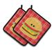 Caroline's Treasures Hamburger Face Potholder Polyester in Red/Yellow | 7.5 W in | Wayfair BB7042PTHD