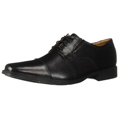 Clarks Men's Tilden Cap Oxford Shoe,Black Leather,7.5 M US