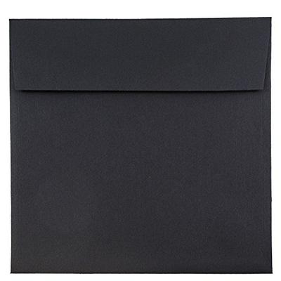 JAM PAPER 8 1/2 x 8 1/2 Square Invitation Envelopes - Black Linen - Bulk 250/Box