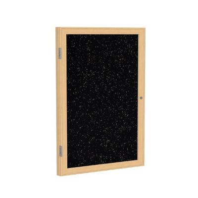 Ghent 3"x 2" 1-Door indoor Enclosed Recycled Rubber Bulletin Board, Shatter Resistant, with Lock, Wo
