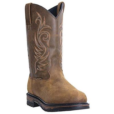 Laredo Men's 11" Sullivan Western Round Toe Work Boots Tan Distressed 15 D