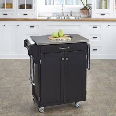 Home Styles 9001-0042 Create-a-Cart 9001 Series Cuisine Cart with stainless steel Top, Black, 32-1/2