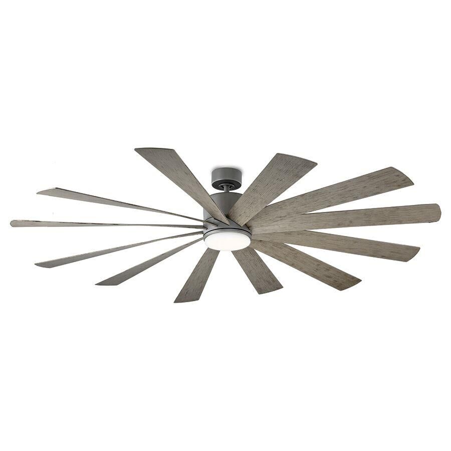 Modern Forms Windflower Outdoor Rated 80 Inch Ceiling Fan with Light Kit - FR-W1815-80L-GH/WG