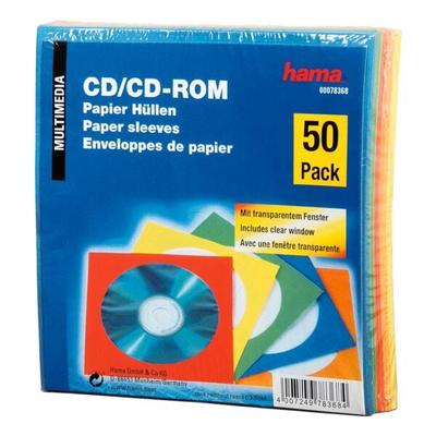 Hama CD/DVD/Blu-ray-Papierhüllen - 50 Stück farbig mehrfarbig, 12.5x12.5 cm Image