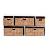 Abbeville Large 5-Compartment Stacking Cabinet with Hyacinth Baskets - Ballard Designs - Ballard Designs