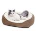 Quiet Time Boutique Cuddle Dog Bed, 22" L X 19.5" W X 7" H, Taupe, Small, Brown / White