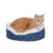 Quiet Time Couture Orthopedic Cradle Dog Bed, 14.25" L X 17.75" W X 5.5" H, Blue, X-Small, Blue / White