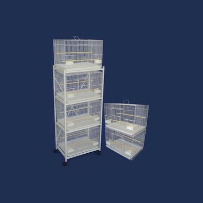 YML White Bird Cages with Stand and Divider, Small
