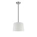 Winston Porter 1 - Light Single Cone Pendant Fabric in White | 10 H x 14 W x 12 D in | Wayfair 1BE46033FDF34CADA5FB22862E6F9943