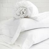 Pom Pom At Home Linen Sheet Set Linen in White | Twin | Wayfair PH-8100-W-02