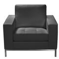 Club Chair - Orren Ellis Witney 40" Wide Tufted Top Grain Leather Club Chair Leather/Genuine Leather in Gray/Brown | 33 H x 40 W x 35 D in | Wayfair
