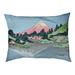 Tucker Murphy Pet™ Burkart Mt. Fuji Reflected in Lake Kawaguchi Indoor/Outdoor Dog Pillow/Classic /Fleece in Orange/Green | Wayfair
