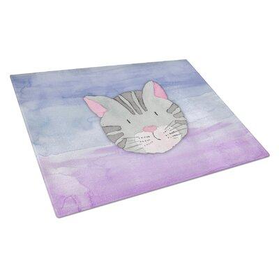 Caroline's Treasures Tempered Glass Cat Face Watercolor Cutting Board Tempered Glass, Size 0.25 H x 11.25 W x 15.37 D in | Wayfair BB7355LCB