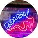 Bada Bing Girl Lady Man Cave Dual Color LED Neon Sign Blue & Red 400 x 300mm st6s43-i2585-br