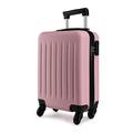 Kono 19 inch Carry On Luggage Lightweight Hard Shell ABS 4 Wheel Spinner Suitcase 2 Year Warranty Durable (Pink)
