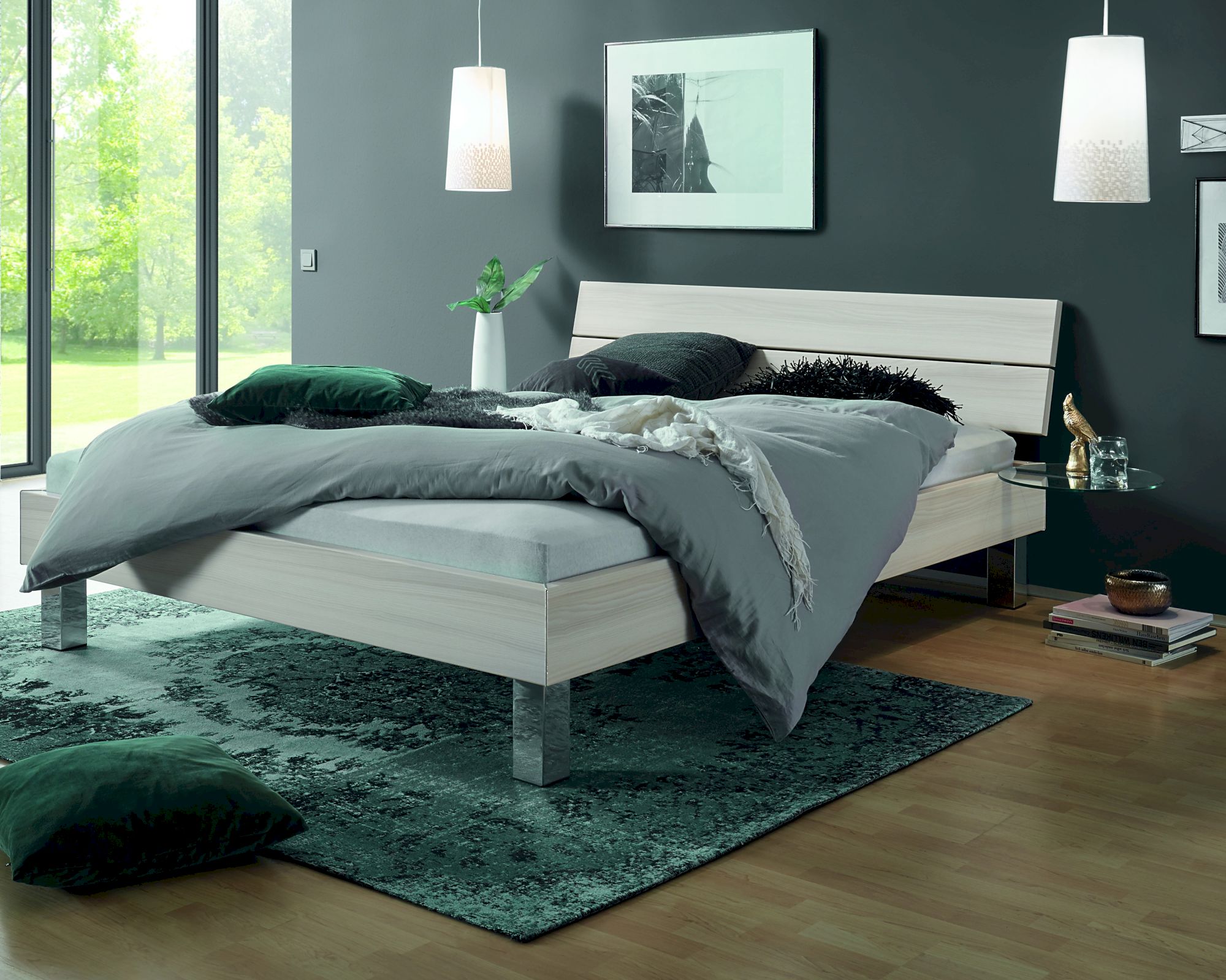 Hasena Top-Line Bett Advance Mico/Nuetta 120x200 cm / Walnuss HN