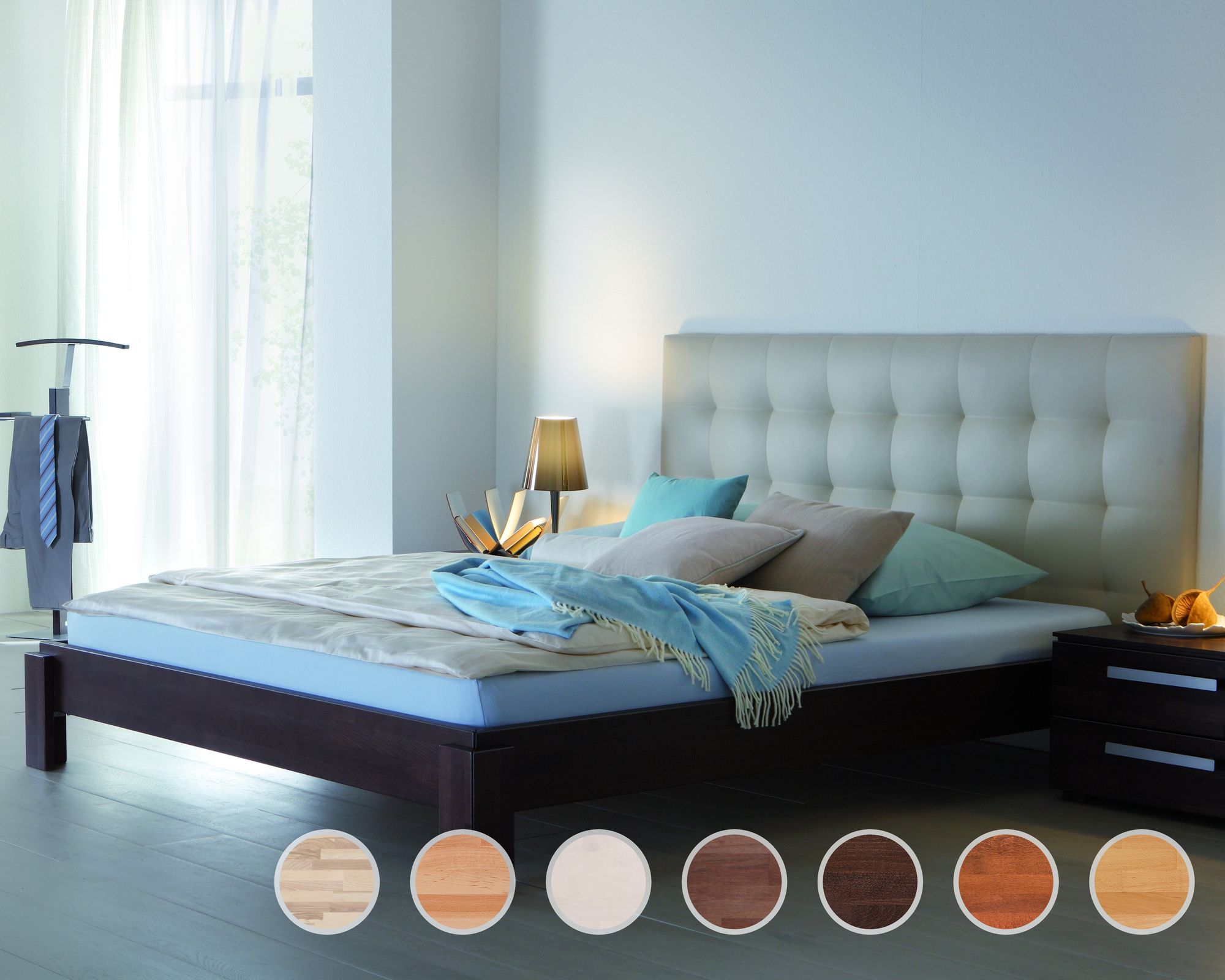 Hasena Wood-Line Massivholzbett Classic Amigo/Sogno 140x200 cm / Kernbuche natur, geölt