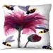 East Urban Home Couch Bees in the Thistle Throw Pillow Polyester/Polyfill blend | 16 H x 16 W x 4 D in | Wayfair 0FA78C835A1B48EA8CCFC4E5C2B5D4A2