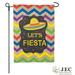JEC Home Goods Let's Fiesta 2-Sided Polyester 18 x 13 in. Garden Flag in Black/Brown | 18 H x 12.5 W in | Wayfair GF17001-0