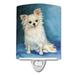 Caroline's Treasures Jazz Chihuahua Long Hair Ceramic Night Light Ceramic in White | 6 H x 4 W x 3 D in | Wayfair MH1040CNL