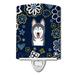 Caroline's Treasures Flowers Japanese Chin Ceramic Night Light Ceramic in Blue/White | 6 H x 4 W x 3 D in | Wayfair BB5069CNL
