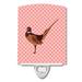 Caroline's Treasures Ring-necked Common Pheasant Check Ceramic Night Light Ceramic in Pink | 6 H x 3 W x 3 D in | Wayfair BB7930CNL