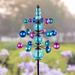 Exhart Three Tier Wind Spinner Garden Stake w/ Glass Crackle Balls, 14 by 48 Inches Glass/Metal in Blue | 48 H x 14 W x 14 D in | Wayfair 16656-RS