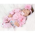 ZIYIUI Reborn Baby Doll Soft Silicone vinyl Newborn Babies Pink Clothes Set Girl Children 22 inch Weighted Lifelike Toddler Kids Toys (2)