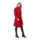De la Creme - RED Women`s Winter Wool Cashmere Wrap Coat with Large Collar Size 18