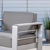 Wade Logan® Caggiano Patio Chair w/ Cushions in Brown/Gray/White | 31 H x 27.5 W x 31 D in | Wayfair 27A9DD6373264EF2B3B0B7C1B23AC218