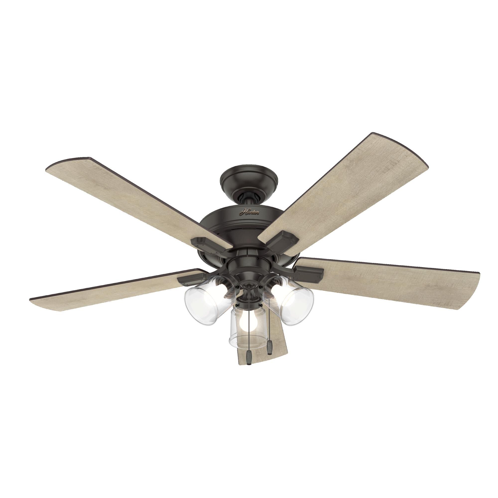 Hunter Fan Crestfield 52 Inch Ceiling Fan with Light Kit - 54205