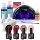 Mylee Complete Professional Gel Nail Polish LED Lamp Kit, 4x MyGEL Colours, Top & Base Coat, Mylee PRO Salon Series Convex Curing® LED Lamp, Prep & Wipe, Gel Remover and more (Black Lamp)