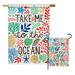 Breeze Decor Take Me to the Ocean Nautical Impressions Decorative Vertical House Printed in American 2-Sided 2 Piece Flag Set in Green | Wayfair